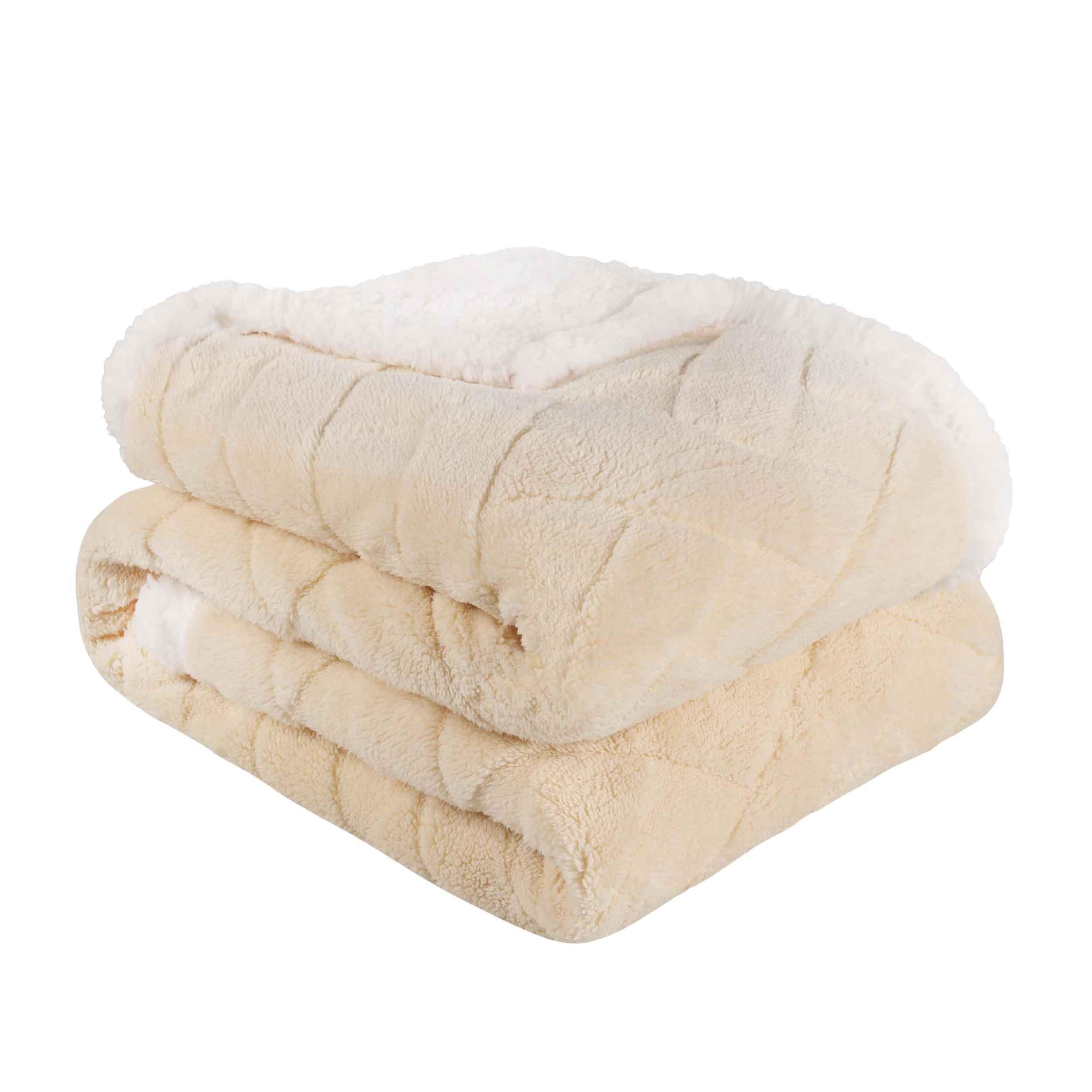 Nuuk Jacquard Lattice Fleece Plush Fluffy Sherpa Reversible Blanket - Blanket by Superior