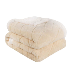 Nuuk Jacquard Lattice Fleece Plush Fluffy Sherpa Reversible Blanket - Blanket by Superior