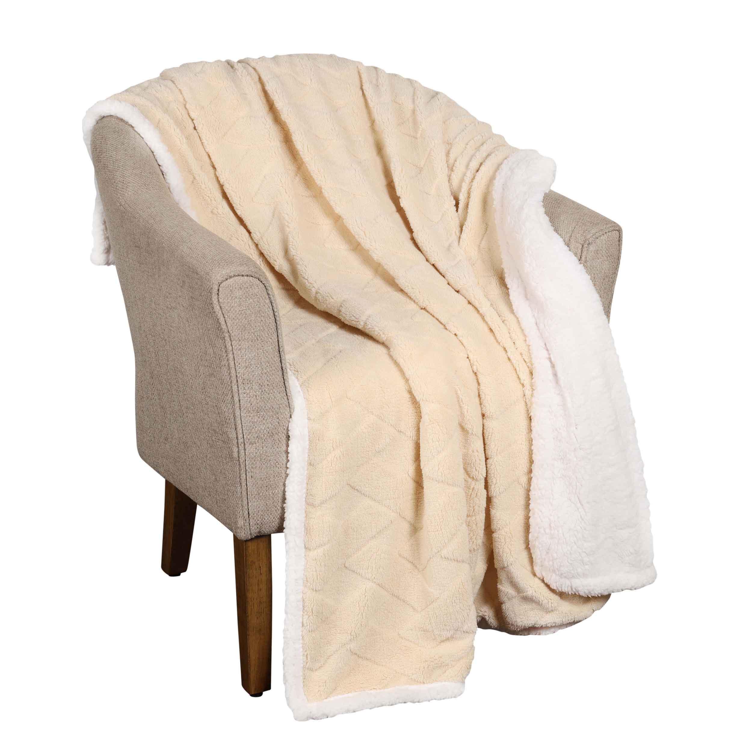 Nuuk Jacquard Lattice Fleece Plush Fluffy Sherpa Reversible Blanket - Blanket by Superior