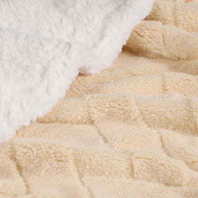 Nuuk Jacquard Lattice Fleece Plush Fluffy Sherpa Reversible Blanket - Blanket by Superior