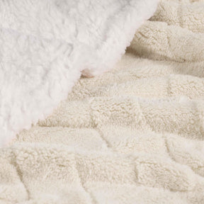 Nuuk Jacquard Lattice Fleece Plush Fluffy Sherpa Reversible Blanket - Blanket by Superior