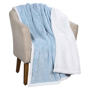 Nuuk Jacquard Lattice Fleece Plush Fluffy Sherpa Reversible Blanket - Blanket by Superior