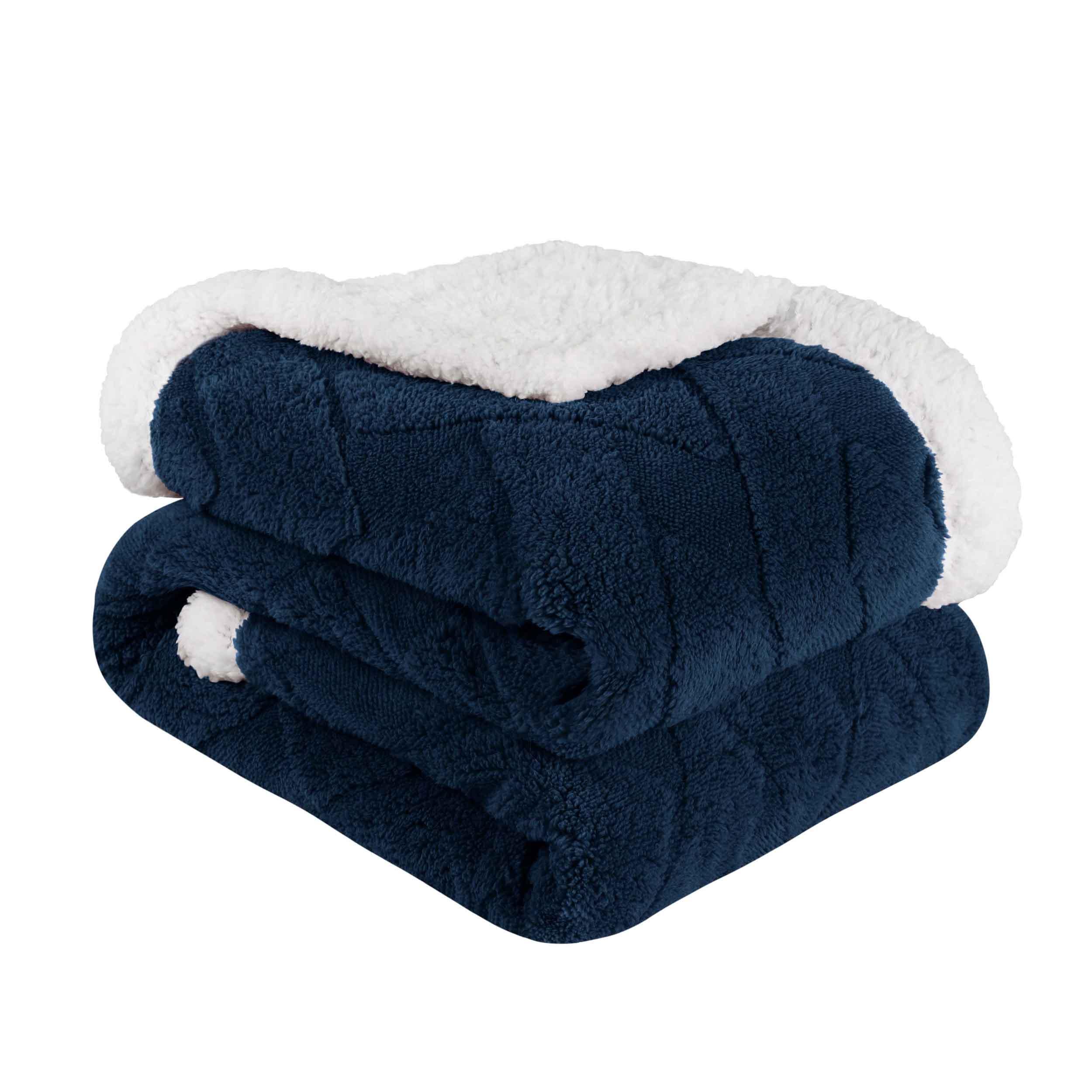 Nuuk Jacquard Lattice Fleece Plush Fluffy Sherpa Reversible Blanket - Blanket by Superior