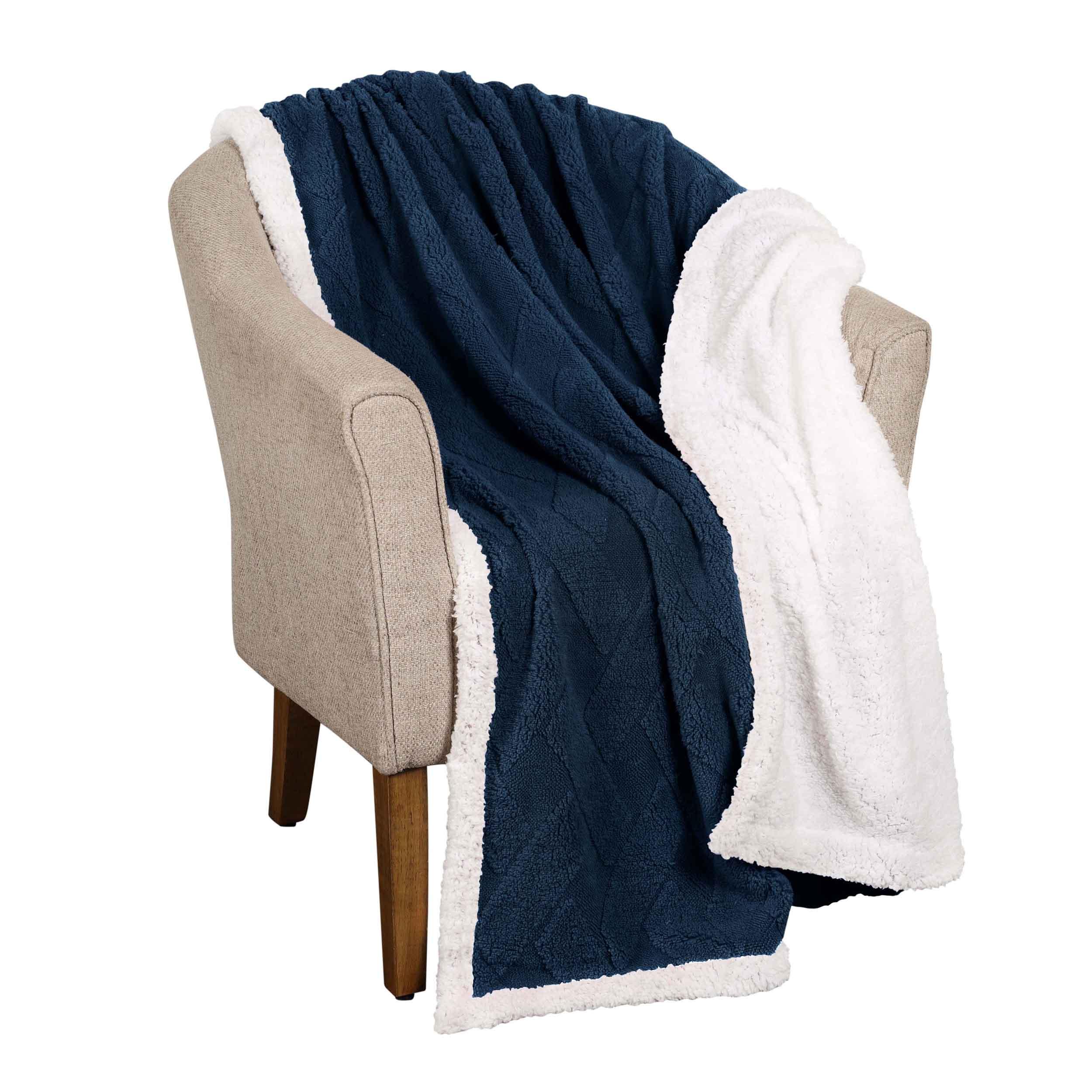 Nuuk Jacquard Lattice Fleece Plush Fluffy Sherpa Reversible Blanket - Blanket by Superior