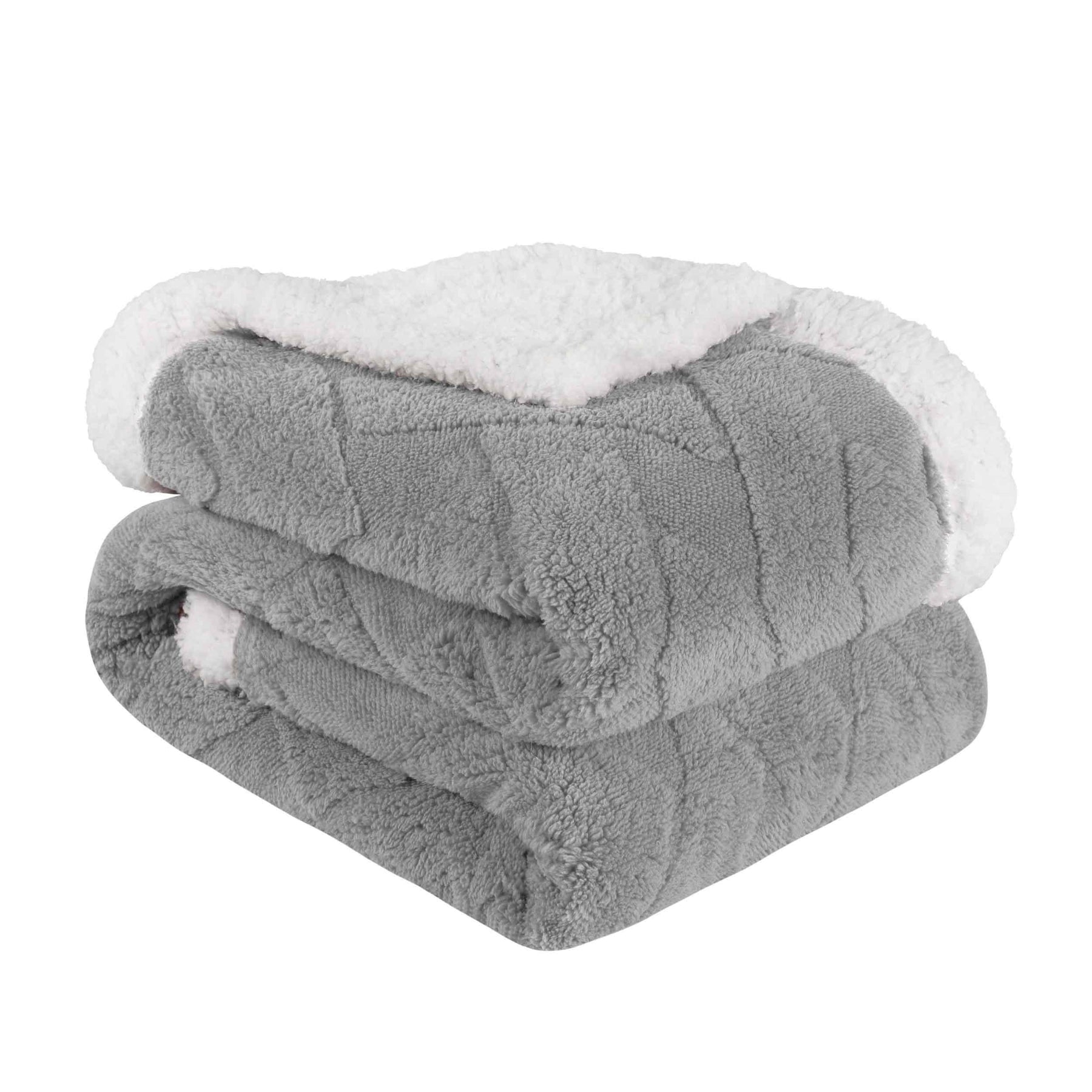 Nuuk Jacquard Lattice Fleece Plush Fluffy Sherpa Reversible Blanket - Blanket by Superior