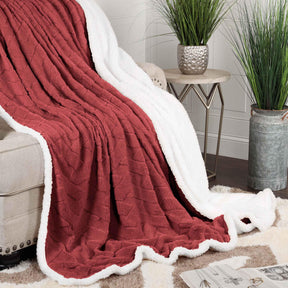 Nuuk Jacquard Lattice Fleece Plush Fluffy Sherpa Reversible Blanket - Blanket by Superior