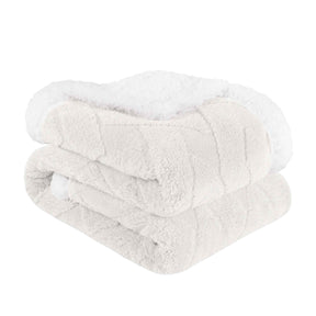 Nuuk Jacquard Lattice Fleece Plush Fluffy Sherpa Reversible Blanket - Blanket by Superior