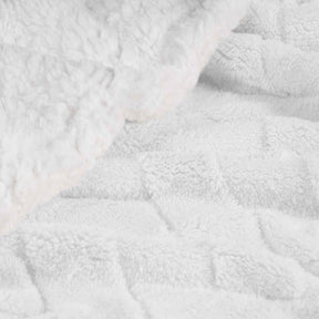 Nuuk Jacquard Lattice Fleece Plush Fluffy Sherpa Reversible Blanket - Blanket by Superior