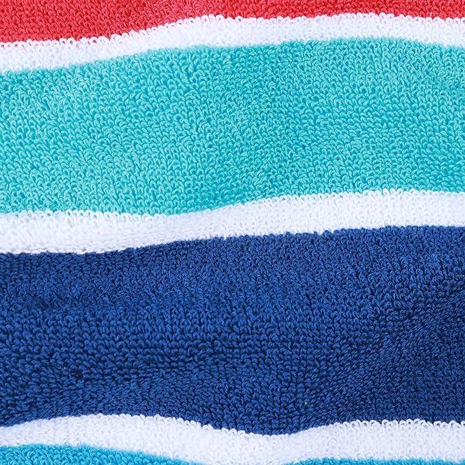 Ocean Stripe Oversized Cotton 2 Piece Beach Towel Set - Beach Towel by Superior