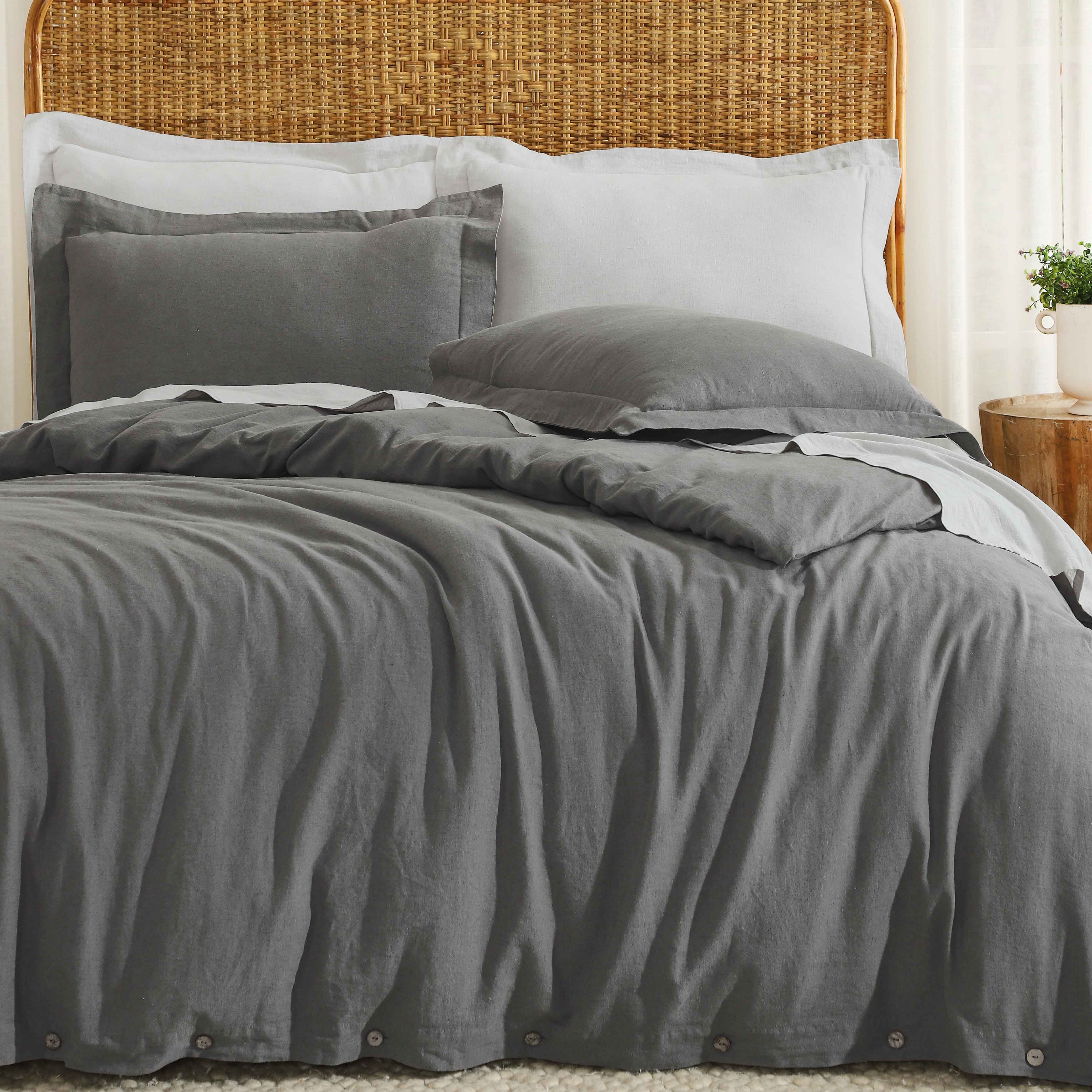 Orion Cotton Linen Garment 3 Piece Duvet Cover Set With Pillow Shams - Duvet Cover Set by Superior