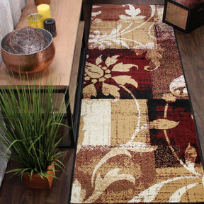 Pastiche Contemporary Floral Patchwork Indoor Area Rug or Runner - Rugs by Superior