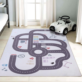 Path Non-Slip Kids Playroom Nursery Washable Indoor Area Rug - Rugs by Superior