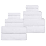 Playa Zero Twist Cotton Solid Waffle Textured 12 Piece Towel Set - Towel Set by Superior