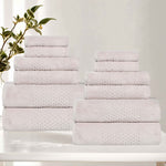 Playa Zero Twist Cotton Solid Waffle Textured 12 Piece Towel Set - Towel Set by Superior