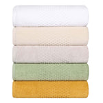 Playa Zero Twist Cotton Solid Waffle Textured 12 Piece Towel Set - Towel Set by Superior