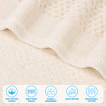 Playa Zero Twist Cotton Solid Waffle Textured 3 Piece Towel Set - Towel Set by Superior