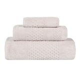 Playa Zero Twist Cotton Solid Waffle Textured 3 Piece Towel Set - Towel Set by Superior