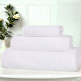 Playa Zero Twist Cotton Solid Waffle Textured 3 Piece Towel Set - Towel Set by Superior