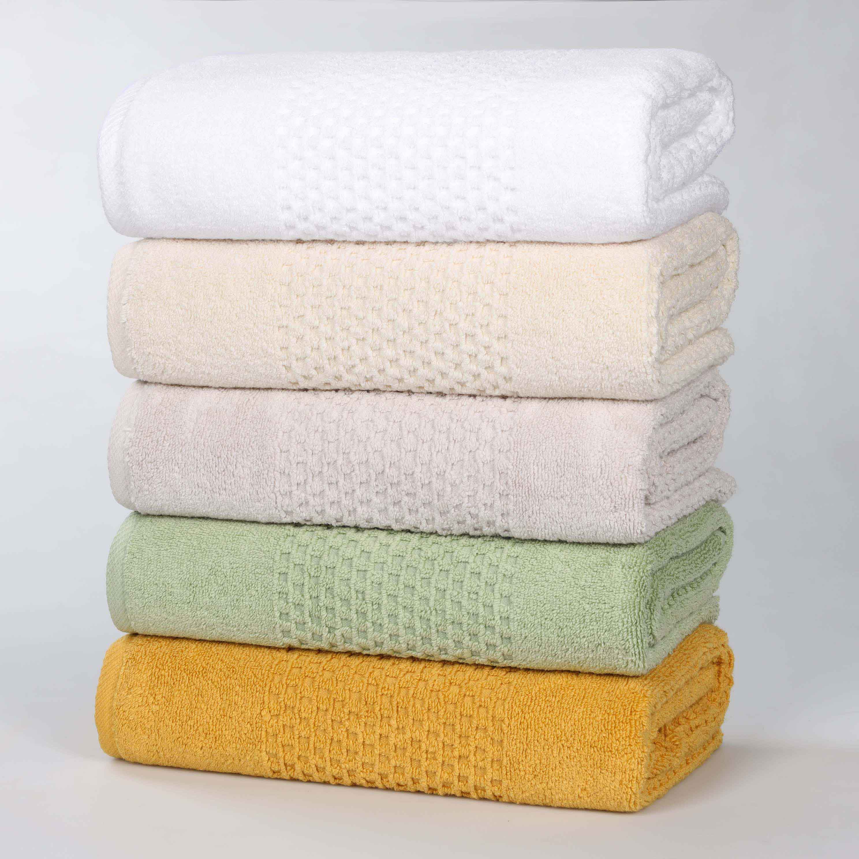 Playa Zero Twist Cotton Solid Waffle Textured 3 Piece Towel Set - Towel Set by Superior