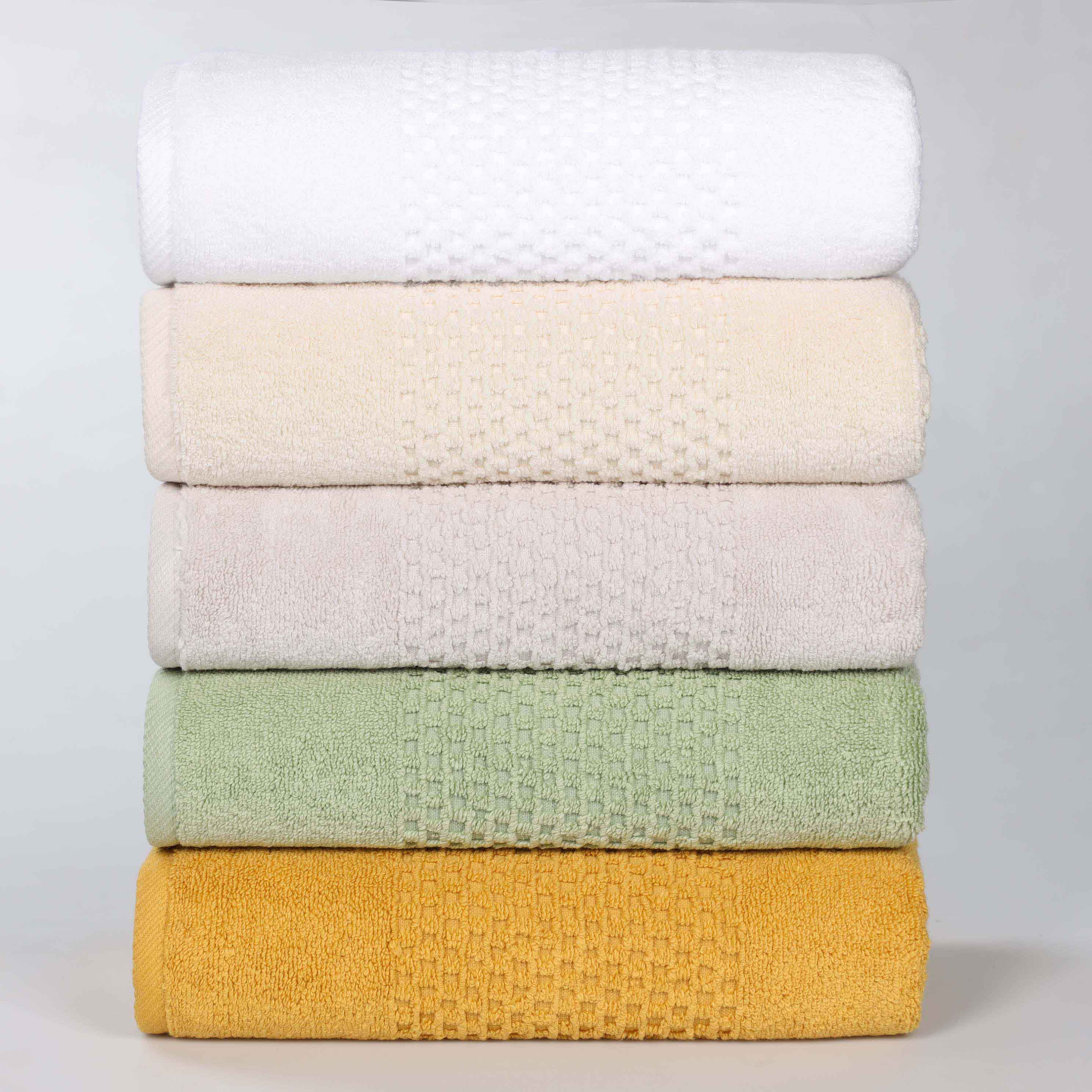 Playa Zero Twist Cotton Solid Waffle Textured 3 Piece Towel Set - Towel Set by Superior