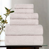 Playa Zero Twist Cotton Solid Waffle Textured 6 Piece Towel Set - Towel Set by Superior