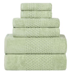 Playa Zero Twist Cotton Solid Waffle Textured 6 Piece Towel Set - Towel Set by Superior