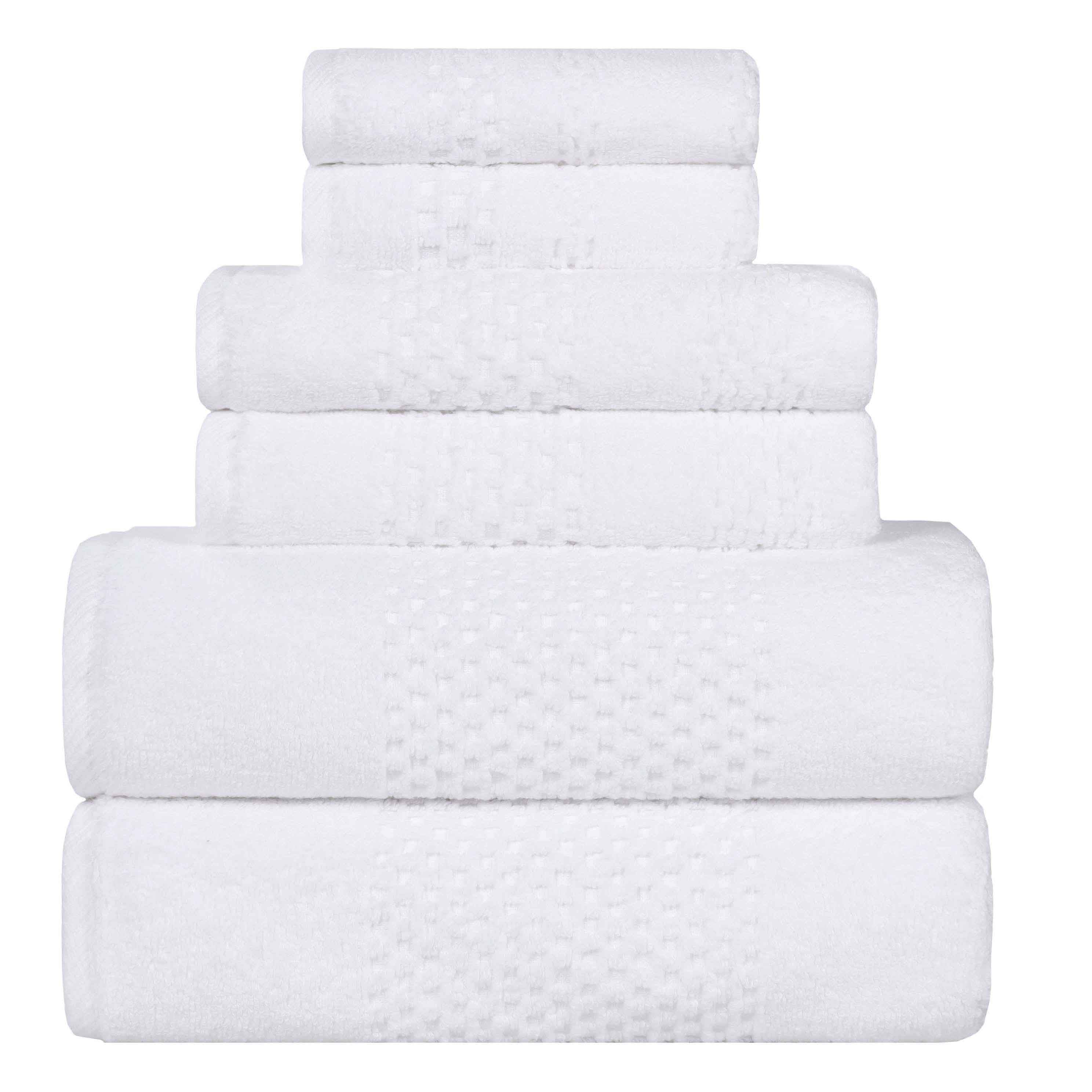 Playa Zero Twist Cotton Solid Waffle Textured 6 Piece Towel Set - Towel Set by Superior