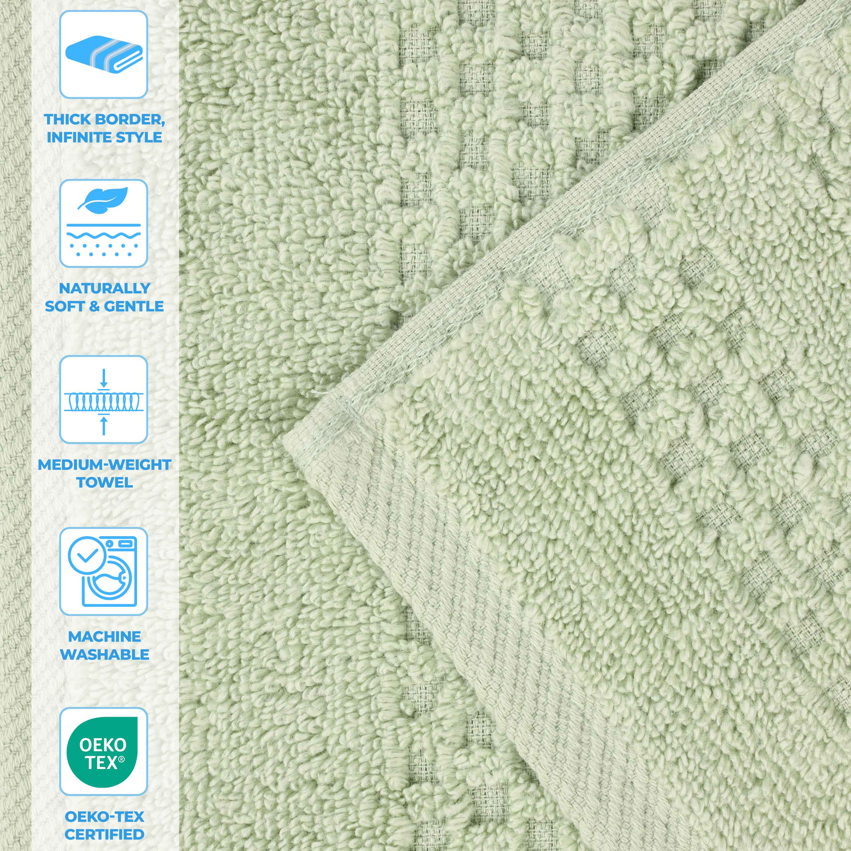 Playa Zero Twist Cotton Solid Waffle Textured 6 Piece Towel Set - Towel Set by Superior