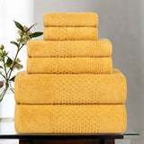 Playa Zero Twist Cotton Solid Waffle Textured 6 Piece Towel Set - Towel Set by Superior