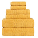 Playa Zero Twist Cotton Solid Waffle Textured 6 Piece Towel Set - Towel Set by Superior