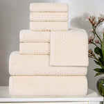 Playa Zero Twist Cotton Solid Waffle Textured 8 Piece Towel Set - Towel Set by Superior