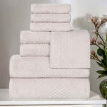 Playa Zero Twist Cotton Solid Waffle Textured 8 Piece Towel Set - Towel Set by Superior