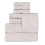 Playa Zero Twist Cotton Solid Waffle Textured 8 Piece Towel Set - Towel Set by Superior