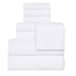 Playa Zero Twist Cotton Solid Waffle Textured 8 Piece Towel Set - Towel Set by Superior