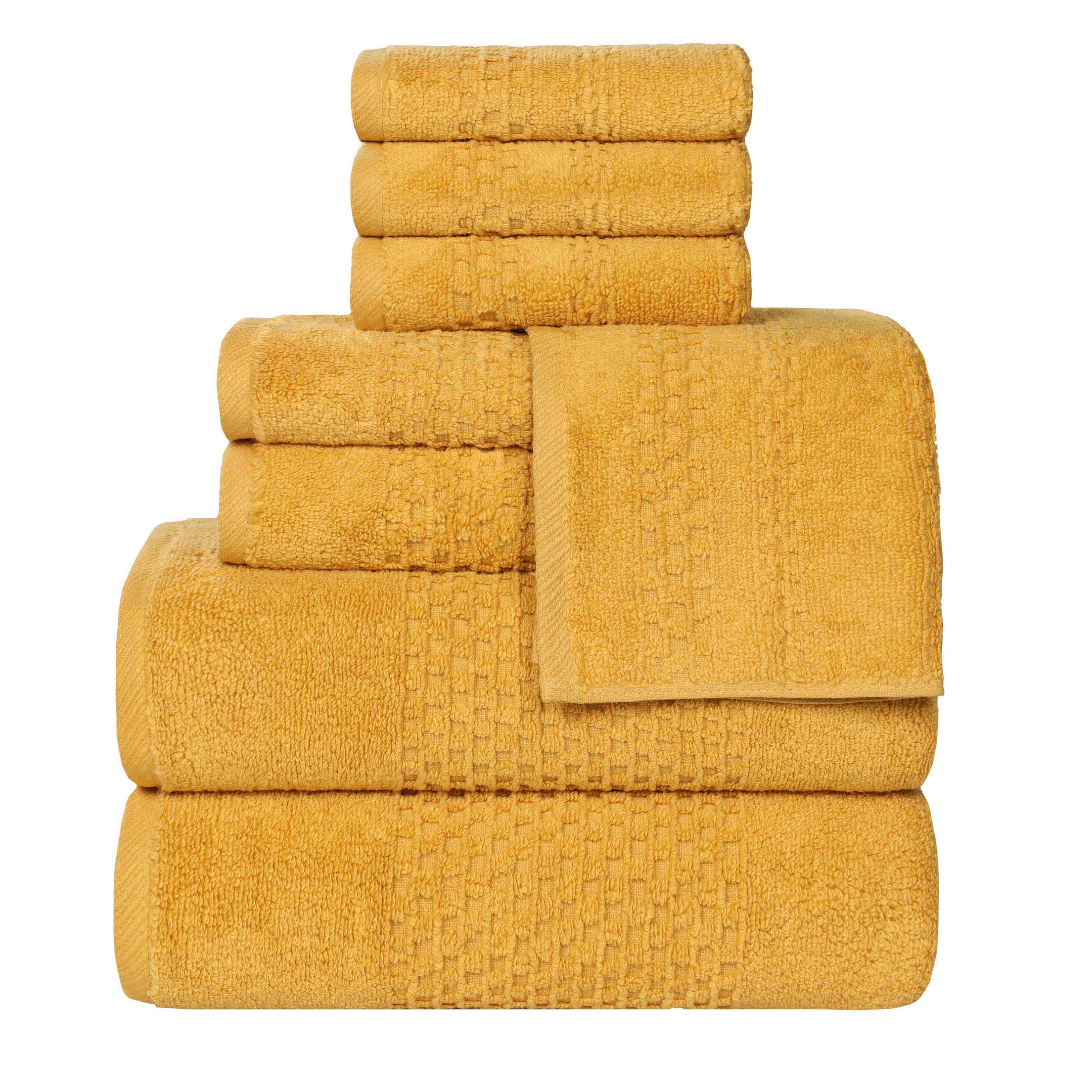 Playa Zero Twist Cotton Solid Waffle Textured 8 Piece Towel Set - Towel Set by Superior