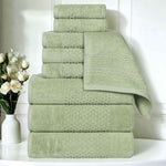 Playa Zero Twist Cotton Solid Waffle Textured 9 Piece Towel Set - Towel Set by Superior