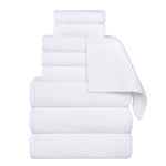 Playa Zero Twist Cotton Solid Waffle Textured 9 Piece Towel Set - Towel Set by Superior