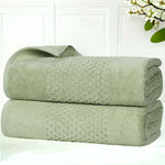 Playa Zero Twist Cotton Solid Waffle Textured Bath Towels, Set of 2 - Bath Towel by Superior