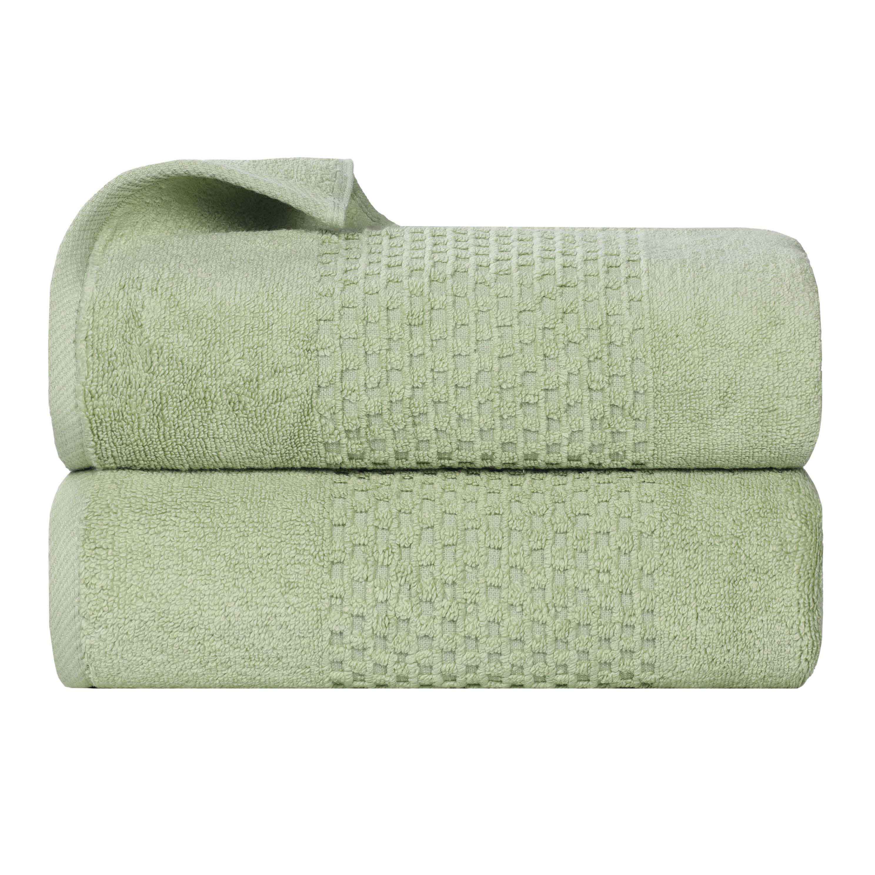 Playa Zero Twist Cotton Solid Waffle Textured Bath Towels, Set of 2 - Bath Towel by Superior