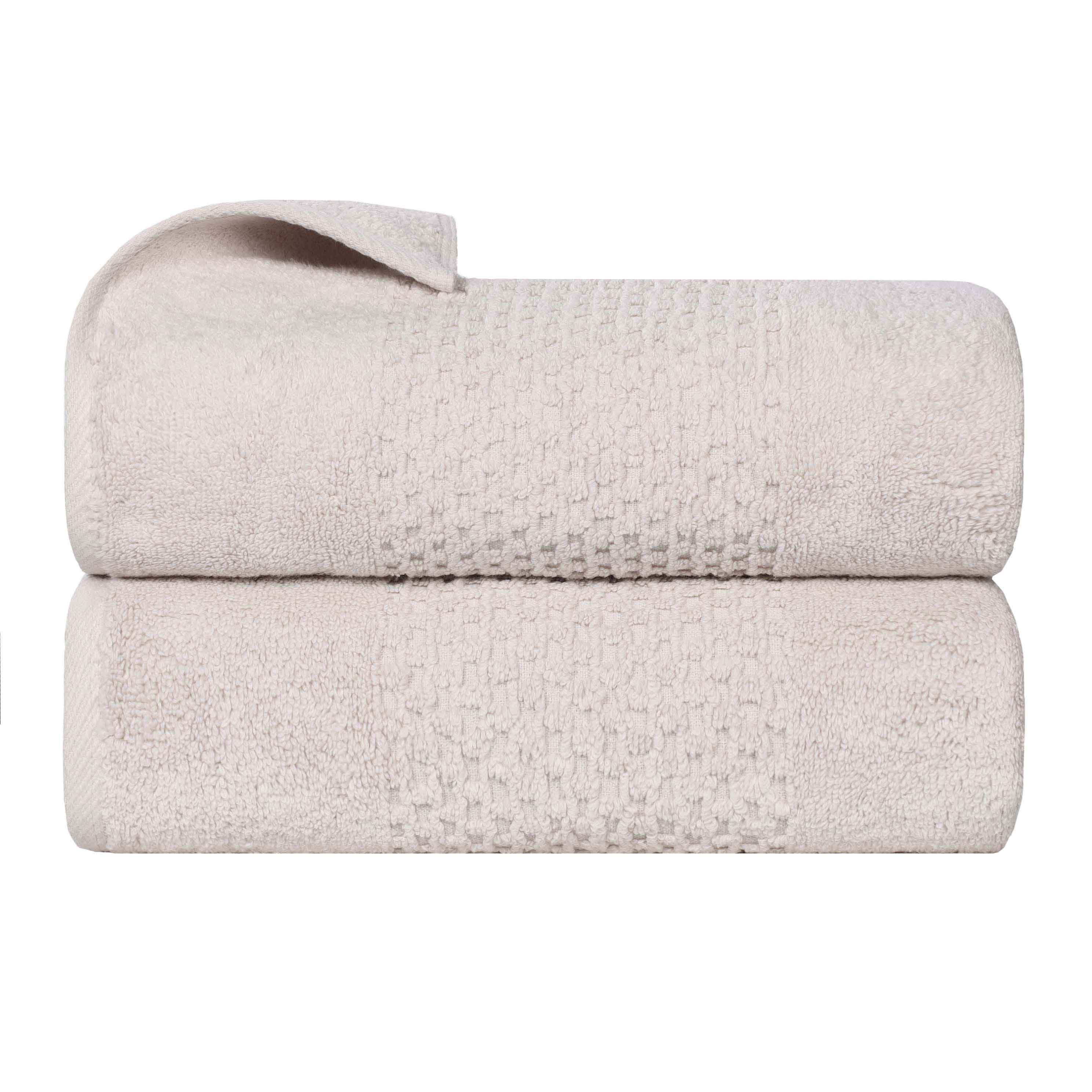 Playa Zero Twist Cotton Solid Waffle Textured Bath Towels, Set of 2 - Bath Towel by Superior