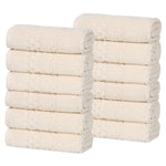 Playa Zero Twist Cotton Solid Waffle Textured Face Towels, Set of 12 - Face Towel by Superior