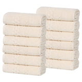 Playa Zero Twist Cotton Solid Waffle Textured Face Towels, Set of 12 - Face Towel by Superior