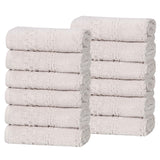 Playa Zero Twist Cotton Solid Waffle Textured Face Towels, Set of 12 - Face Towel by Superior