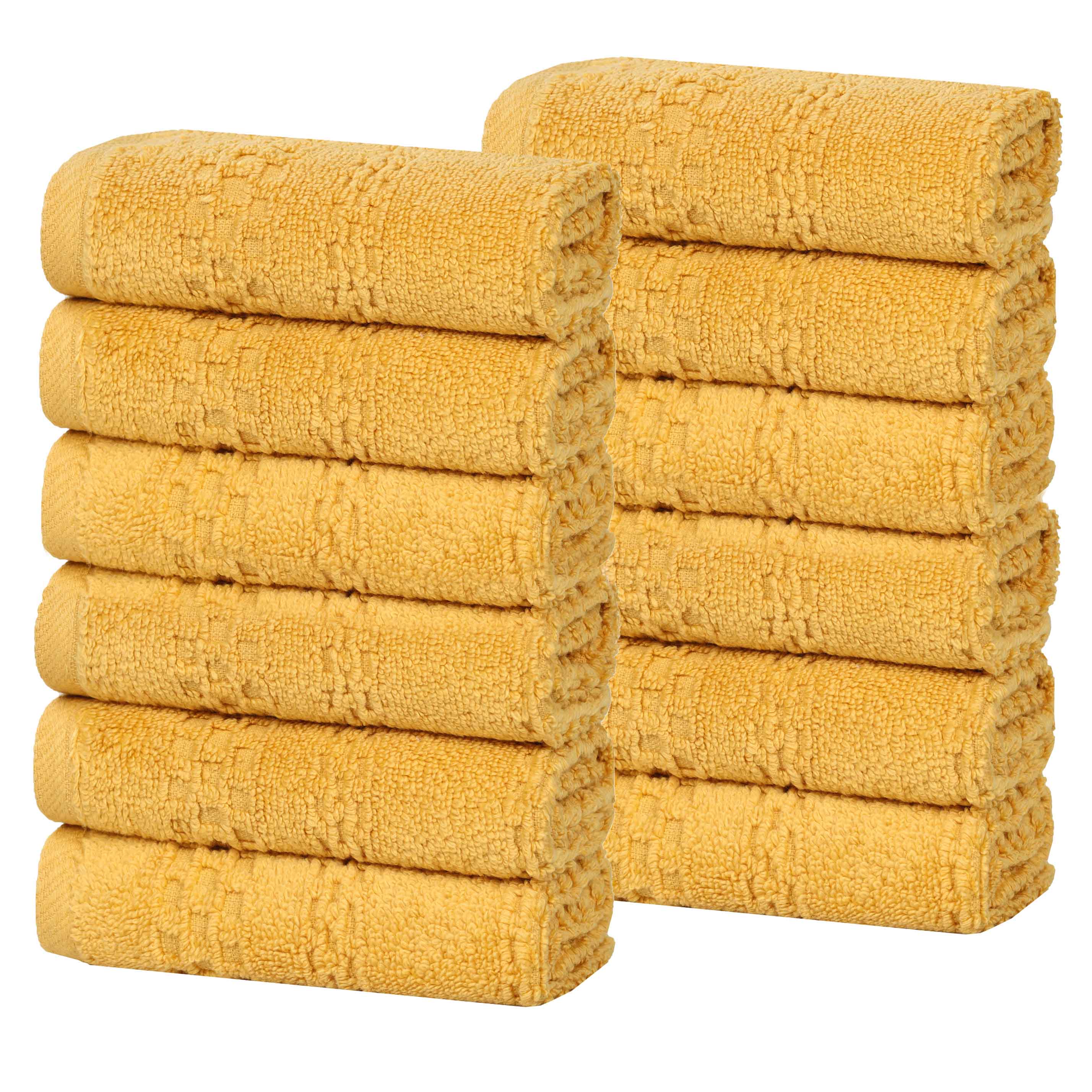 Playa Zero Twist Cotton Solid Waffle Textured Face Towels, Set of 12 - Face Towel by Superior