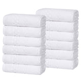 Playa Zero Twist Cotton Solid Waffle Textured Face Towels, Set of 12 - Face Towel by Superior