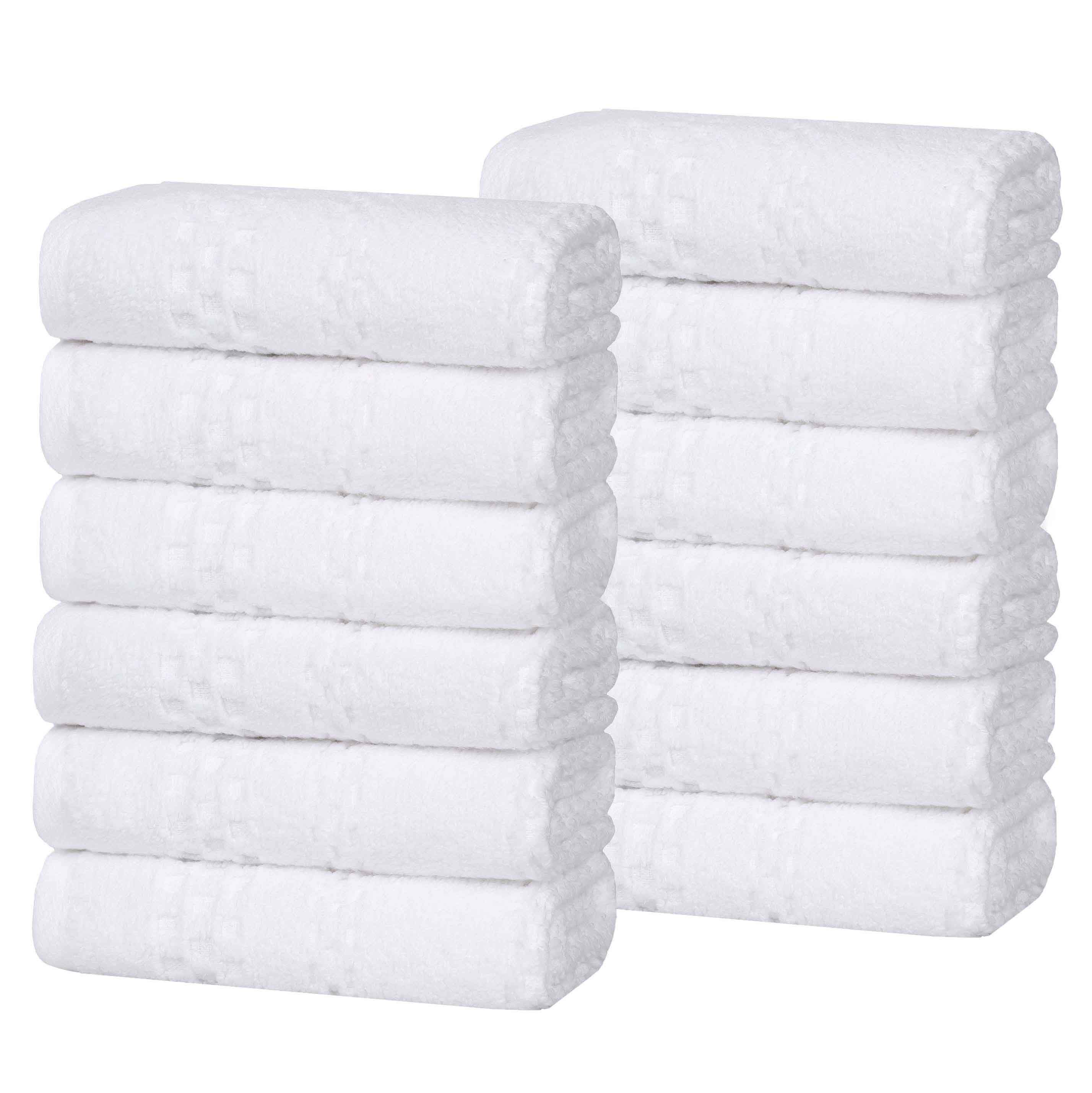 Playa Zero Twist Cotton Solid Waffle Textured Face Towels, Set of 12 - Face Towel by Superior