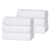 Playa Zero Twist Cotton Solid Waffle Textured Hand Towels, Set of 6 - Hand Towel by Superior