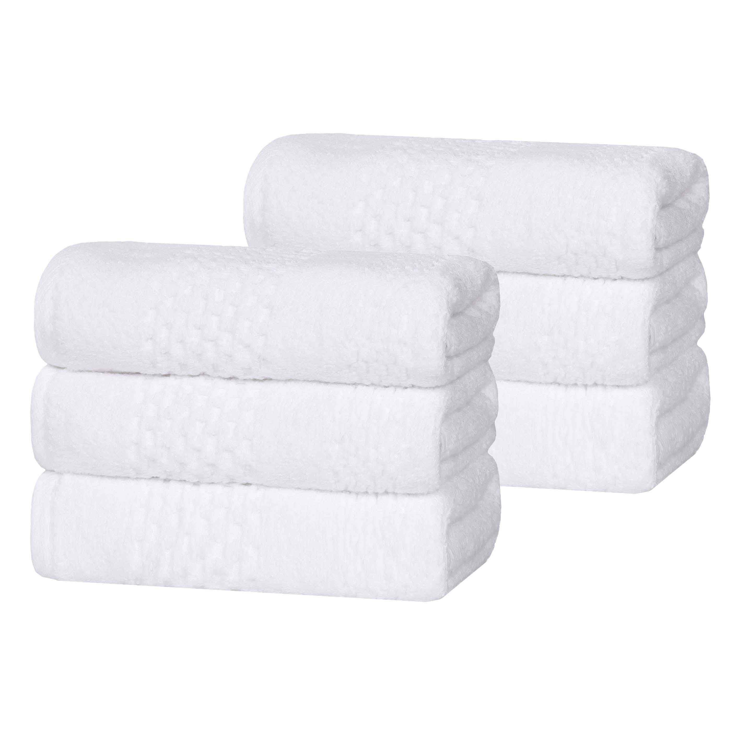 Playa Zero Twist Cotton Solid Waffle Textured Hand Towels, Set of 6 - Hand Towel by Superior