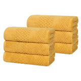 Playa Zero Twist Cotton Solid Waffle Textured Hand Towels, Set of 6 - Hand Towel by Superior