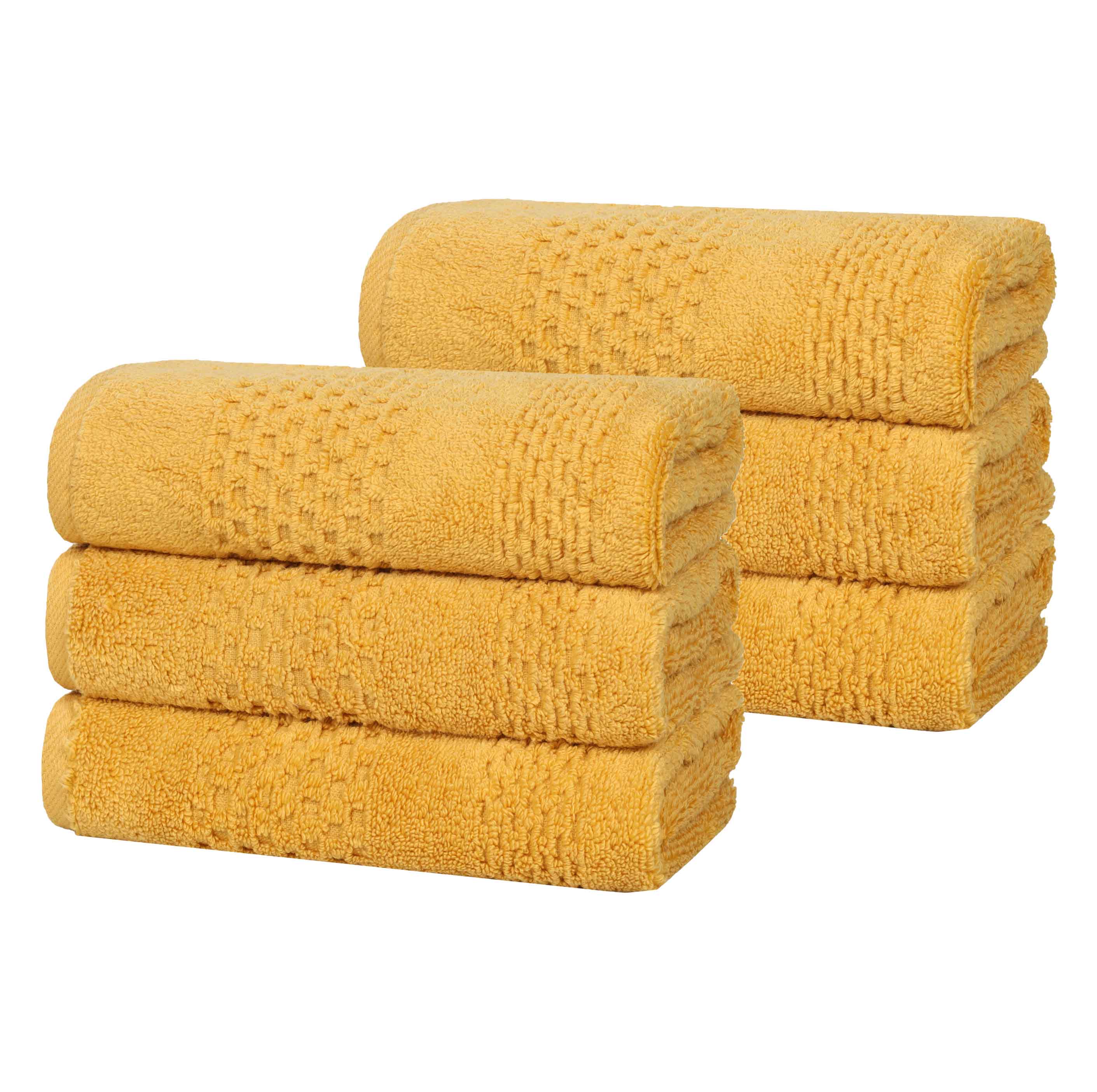 Playa Zero Twist Cotton Solid Waffle Textured Hand Towels, Set of 6 - Hand Towel by Superior